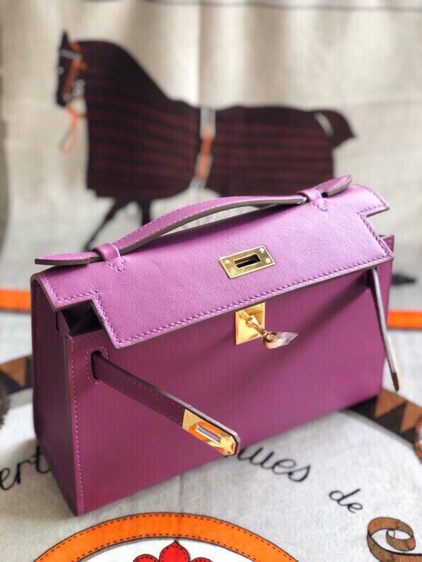 에르메스 미니 켈리백22 아네몬느 금장 스위프트